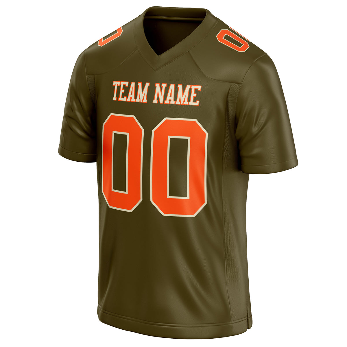 Custom Olive orange Solid Colour Football Jersey