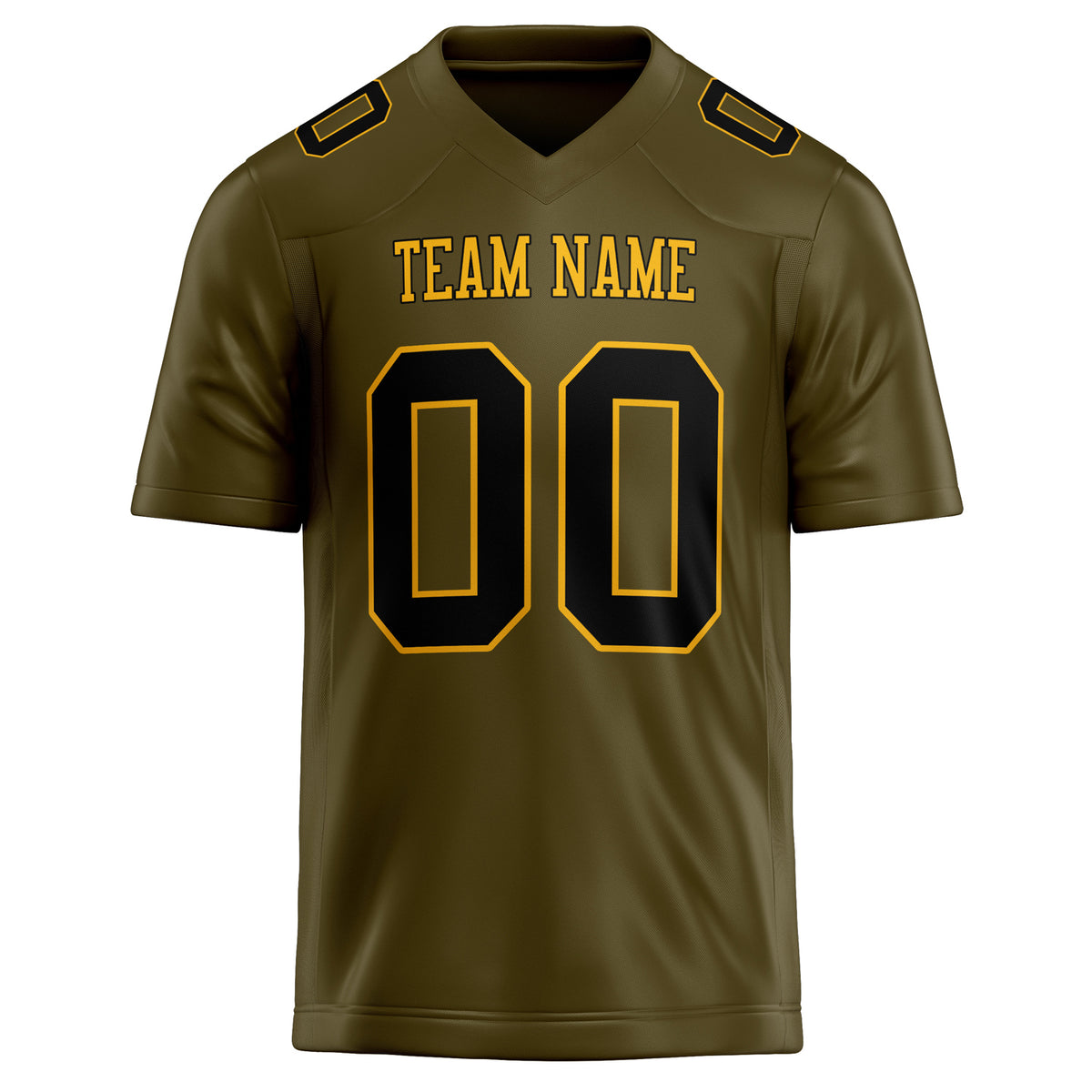 Custom Olive Black Solid Colour Football Jersey