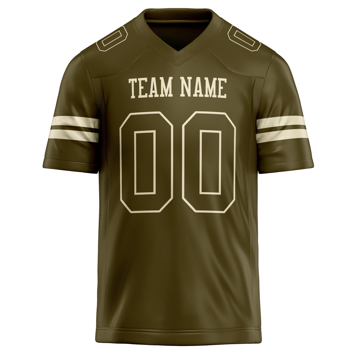 Custom Olive cream Solid Colour Football Jersey