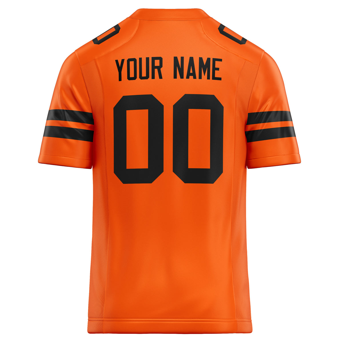 Custom Orange Black Solid Colour Football Jersey