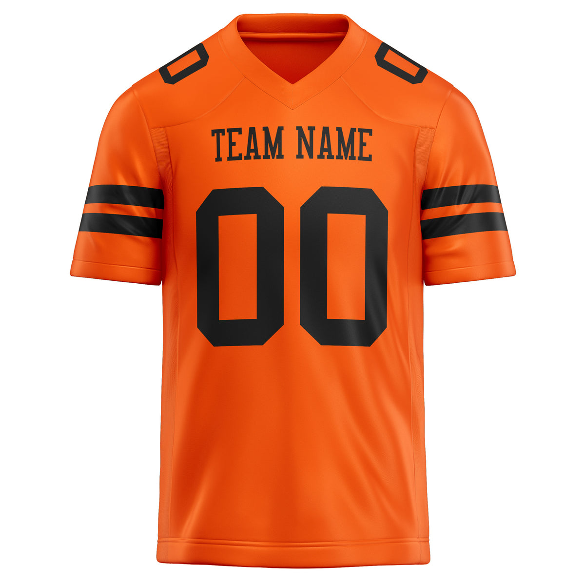 Custom Orange Black Solid Colour Football Jersey