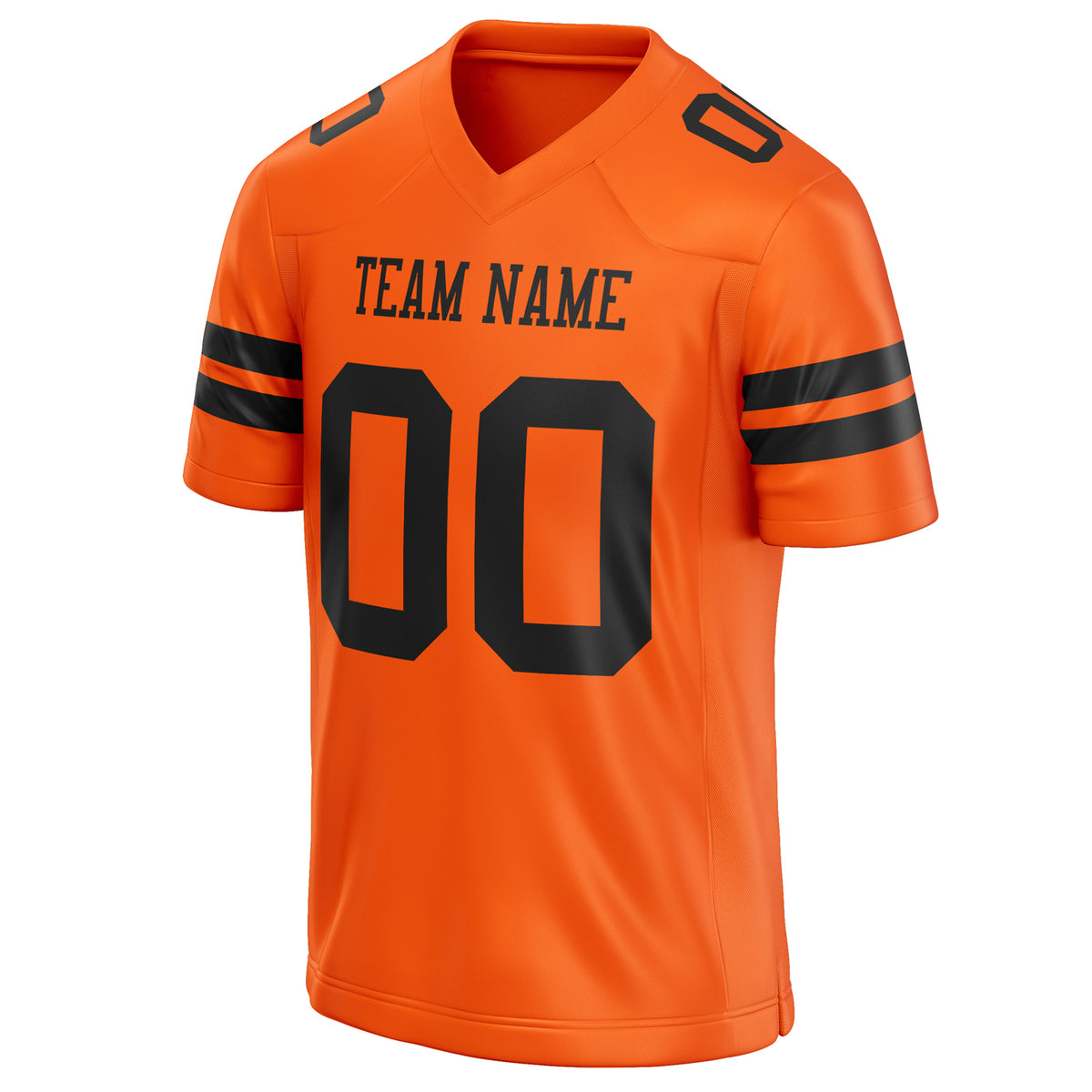 Custom Orange Black Solid Colour Football Jersey