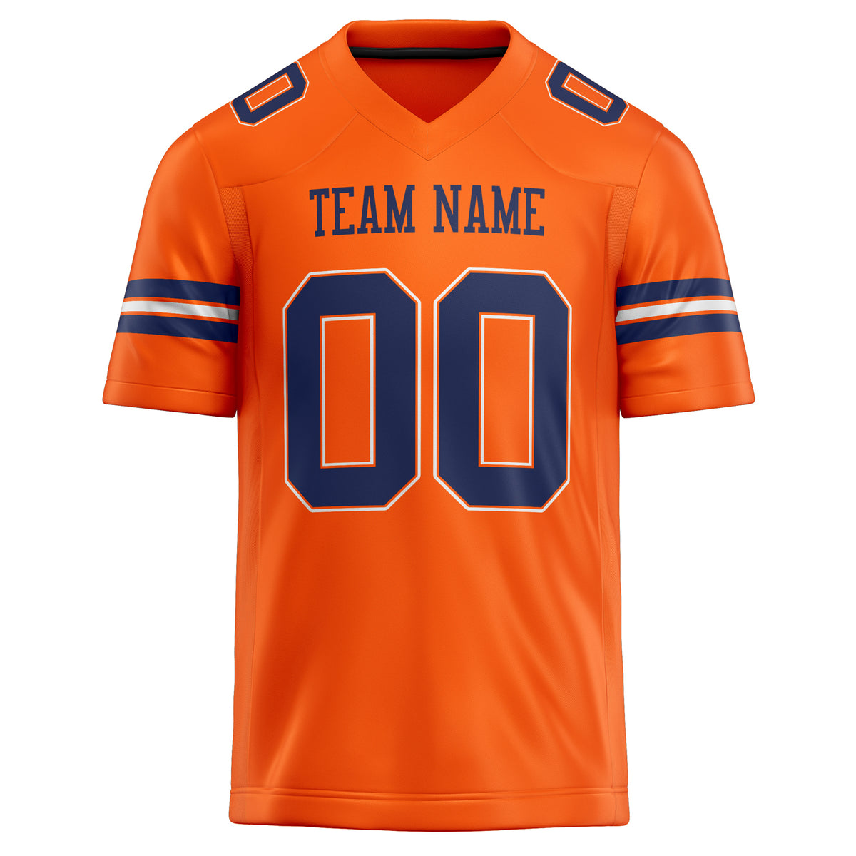 Custom Orange navy Solid Colour Football Jersey