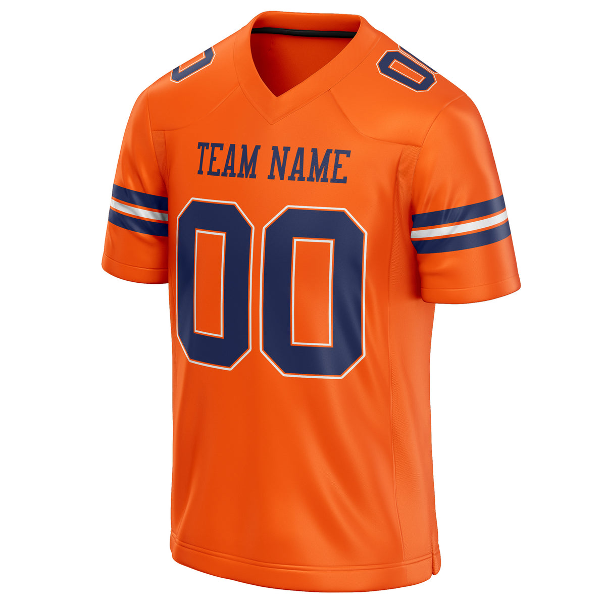 Custom Orange navy Solid Colour Football Jersey