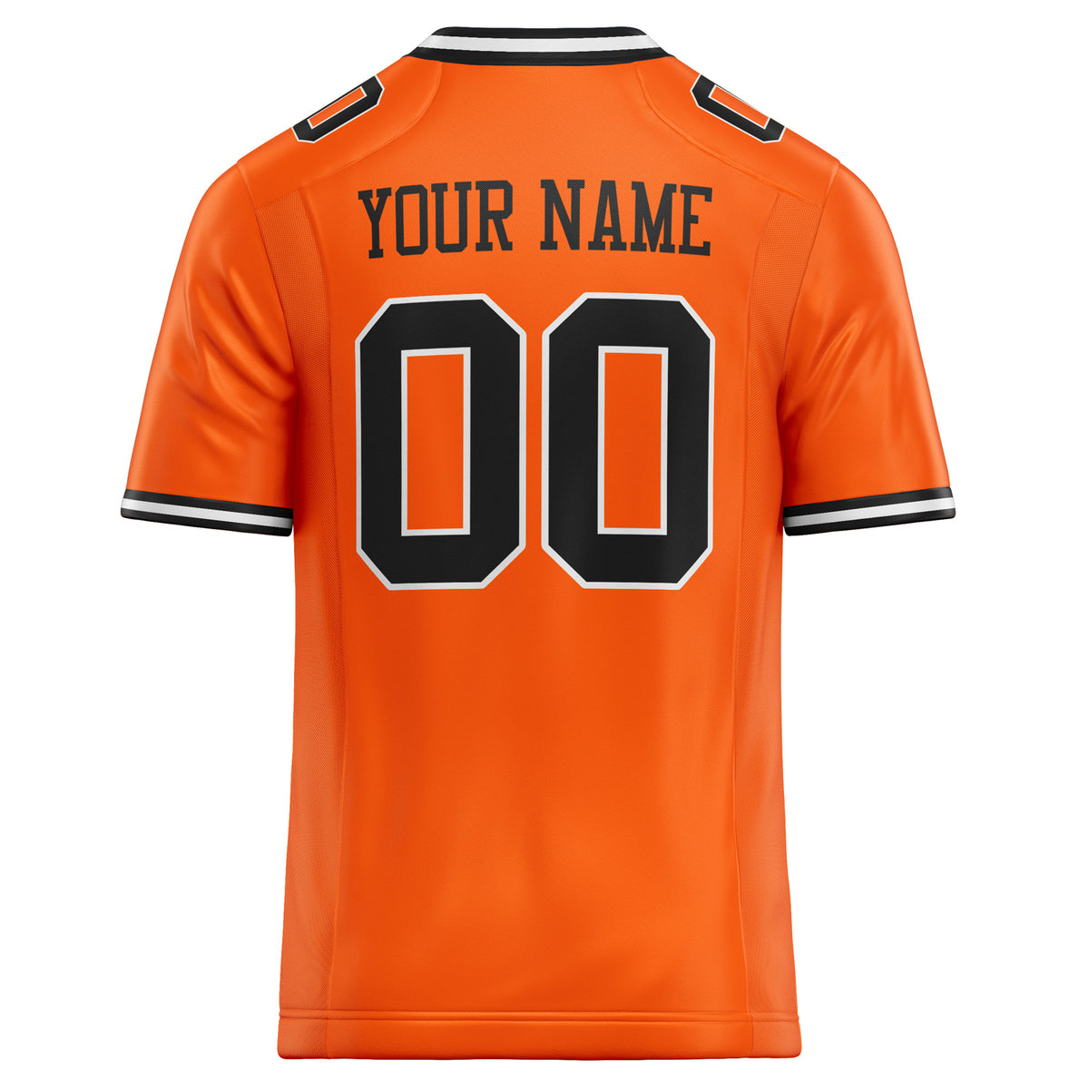 Custom Orange Black Solid Colour Football Jersey