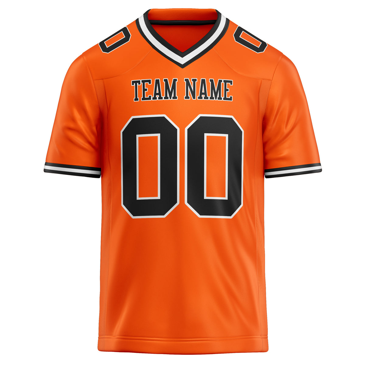 Custom Orange Black Solid Colour Football Jersey