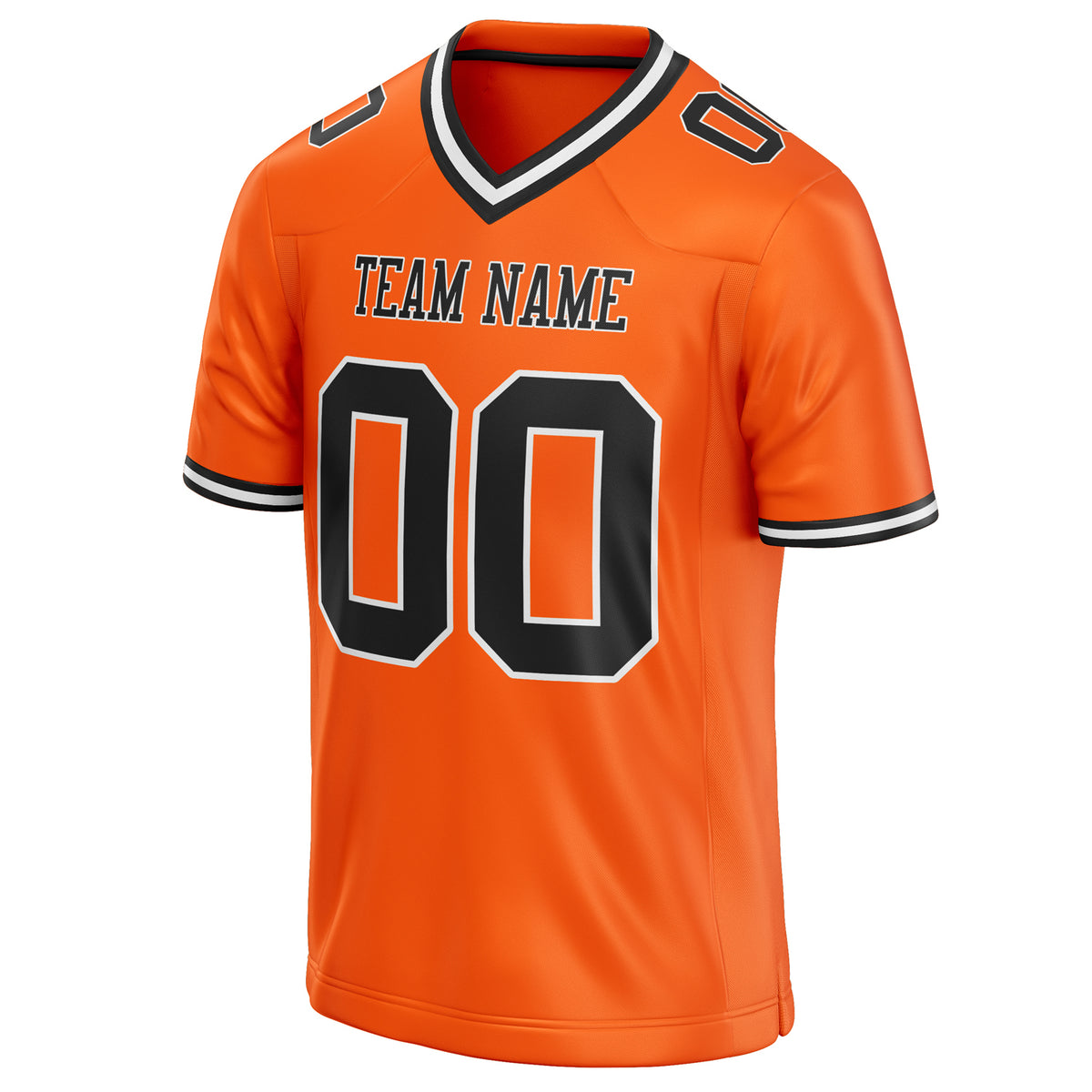 Custom Orange Black Solid Colour Football Jersey