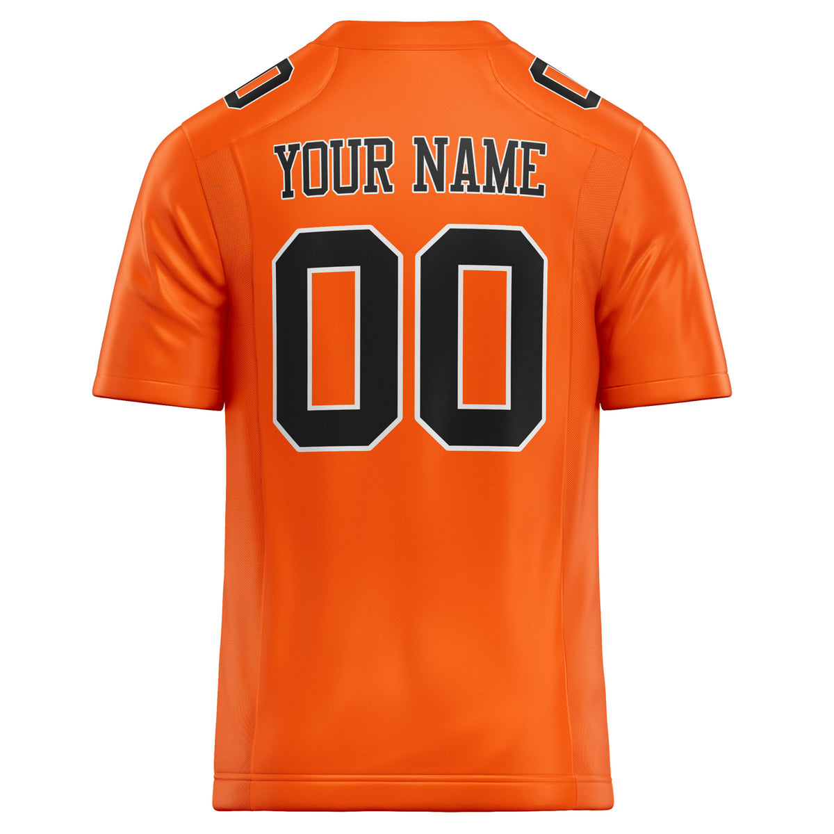 Custom Orange Black Solid Colour Football Jersey