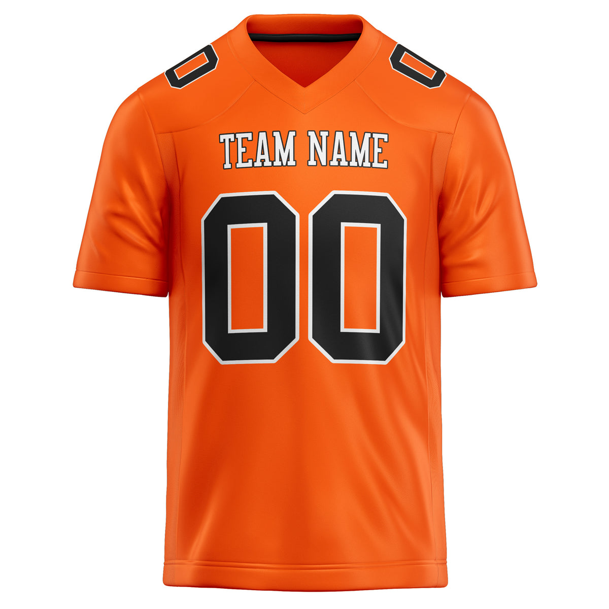 Custom Orange Black Solid Colour Football Jersey