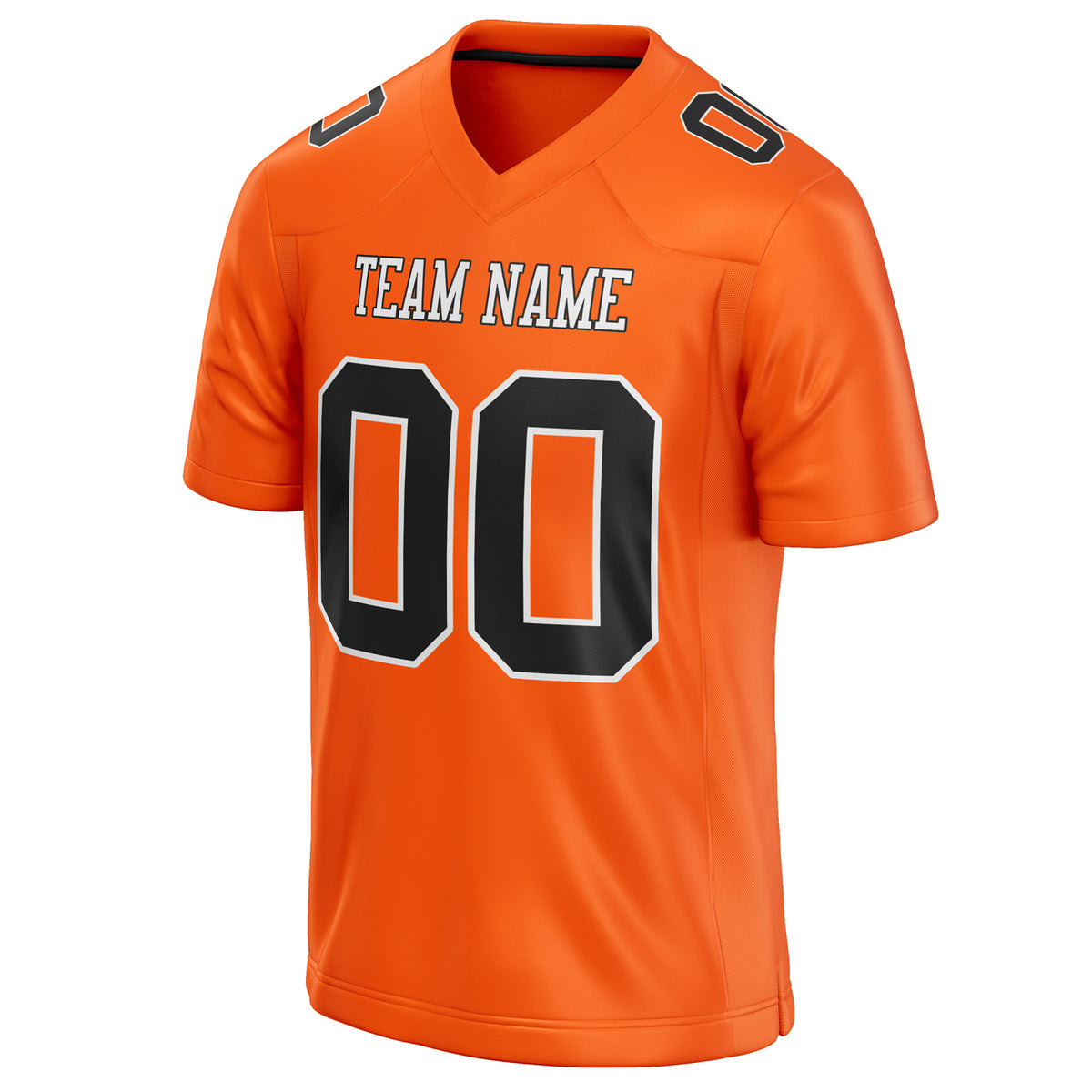 Custom Orange Black Solid Colour Football Jersey