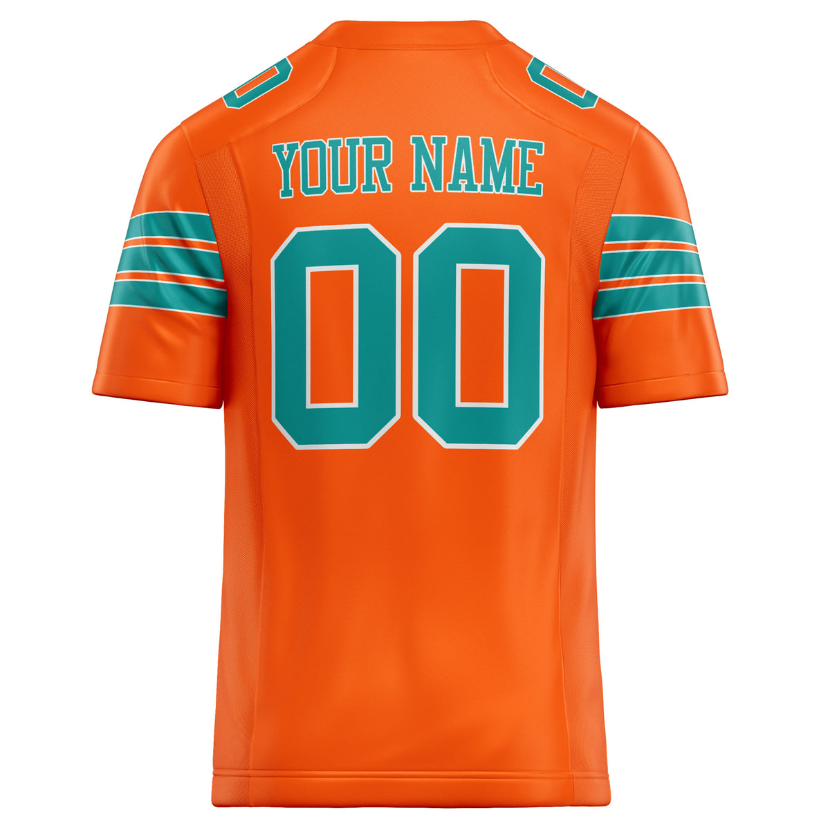 Custom Orange teal Solid Colour Football Jersey