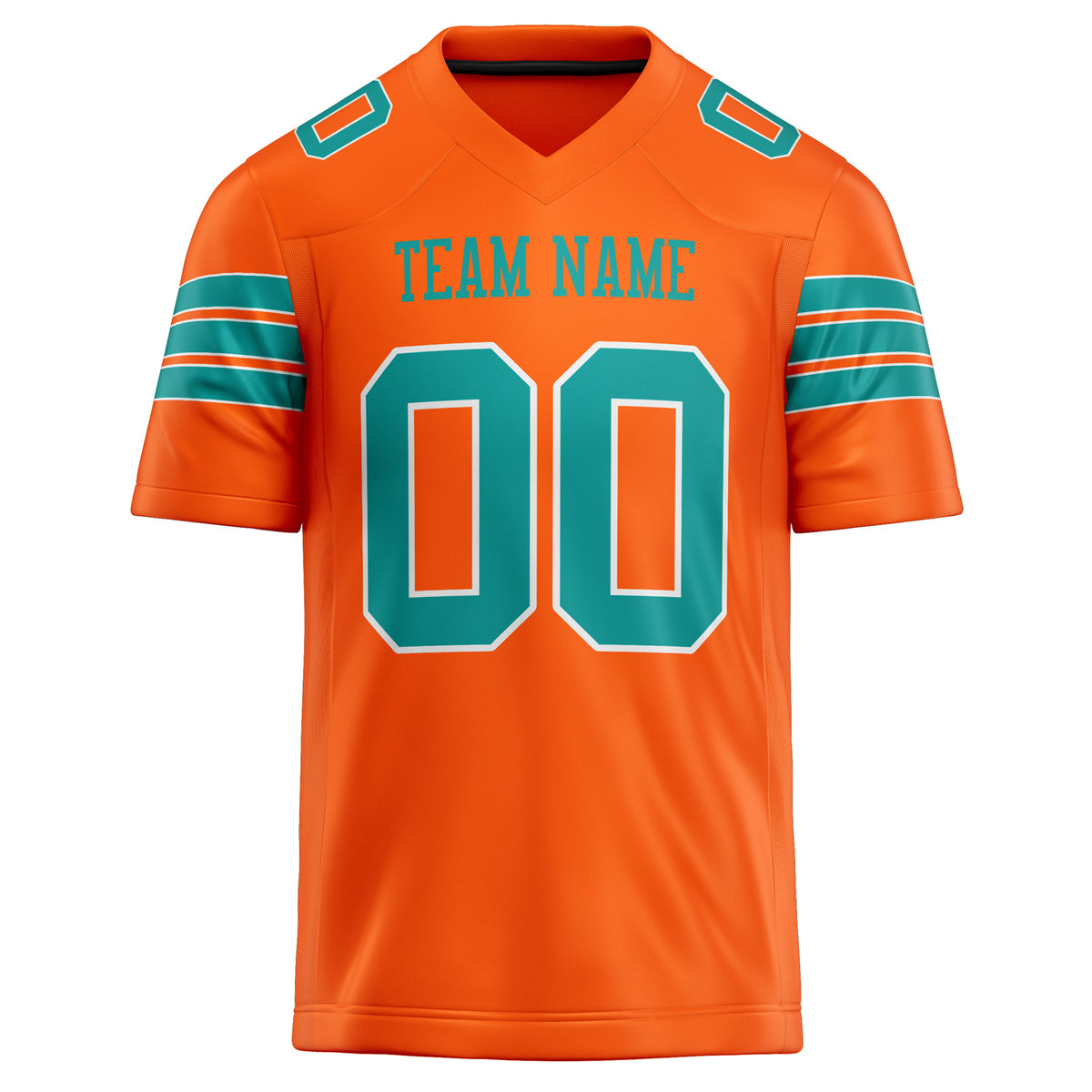 Custom Orange teal Solid Colour Football Jersey