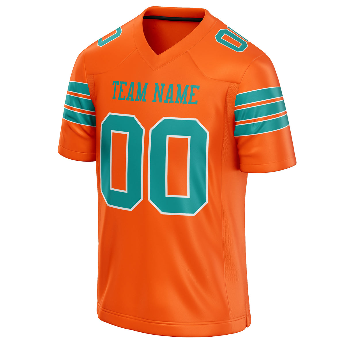 Custom Orange teal Solid Colour Football Jersey