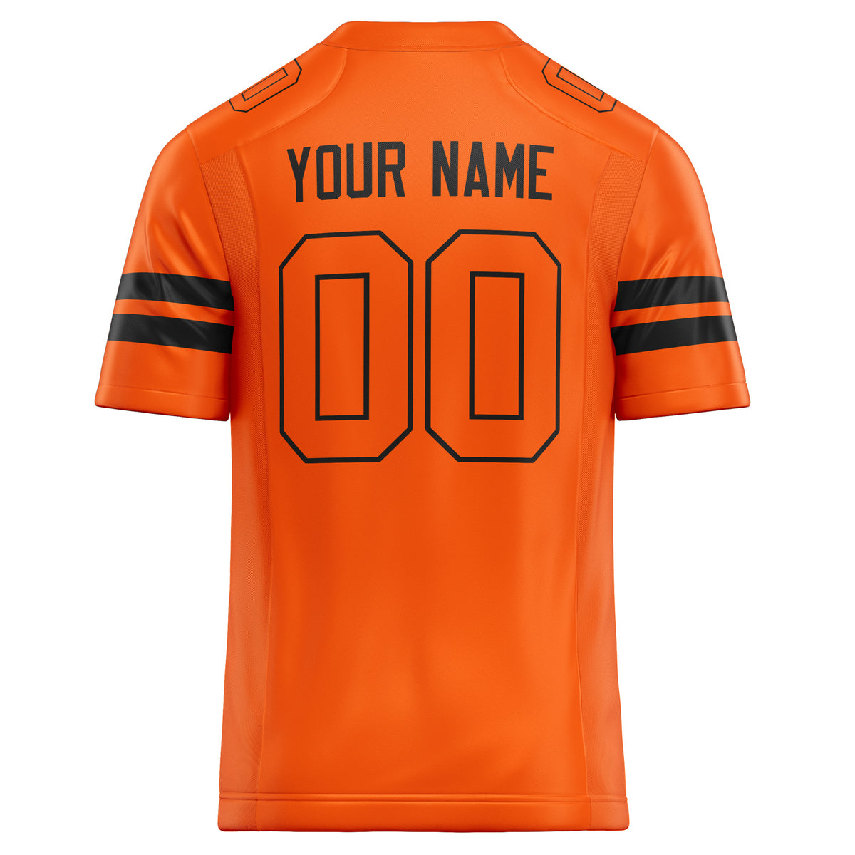 Custom Orange Black Solid Colour Football Jersey