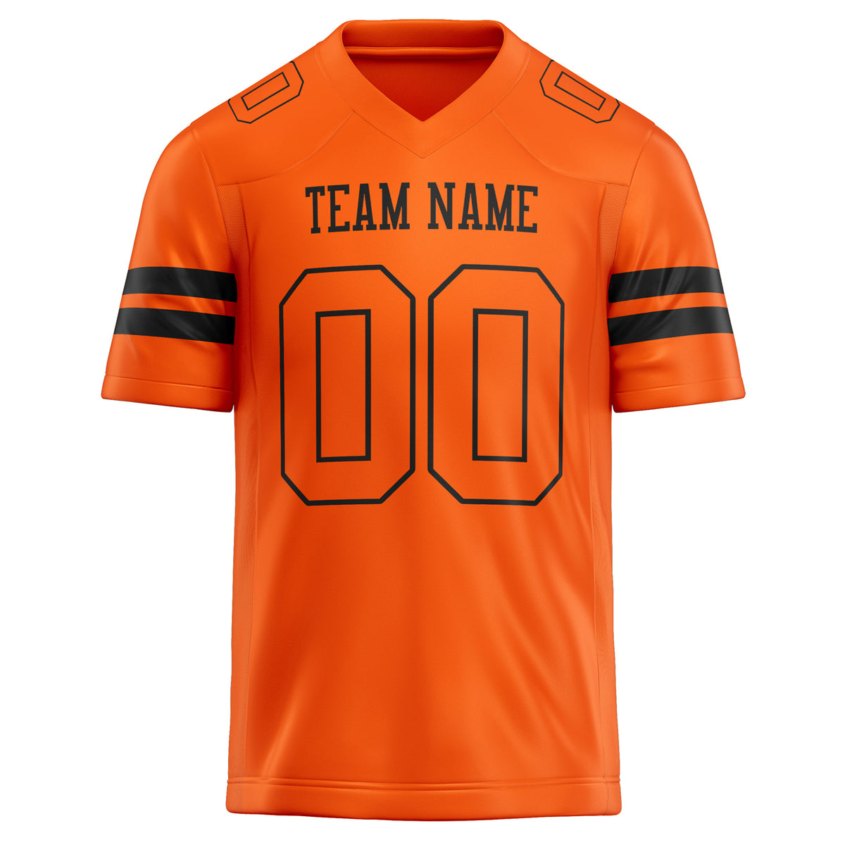 Custom Orange Black Solid Colour Football Jersey