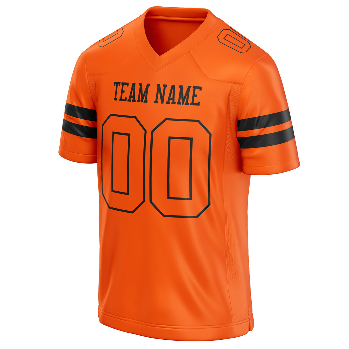 Custom Orange Black Solid Colour Football Jersey