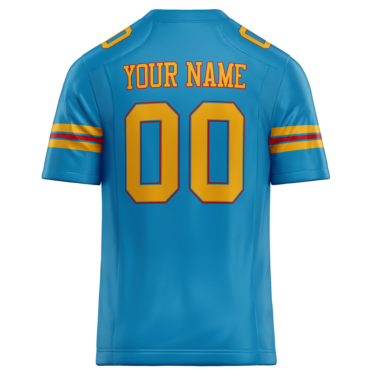 Custom Panther Blue gold Solid Colour Football Jersey