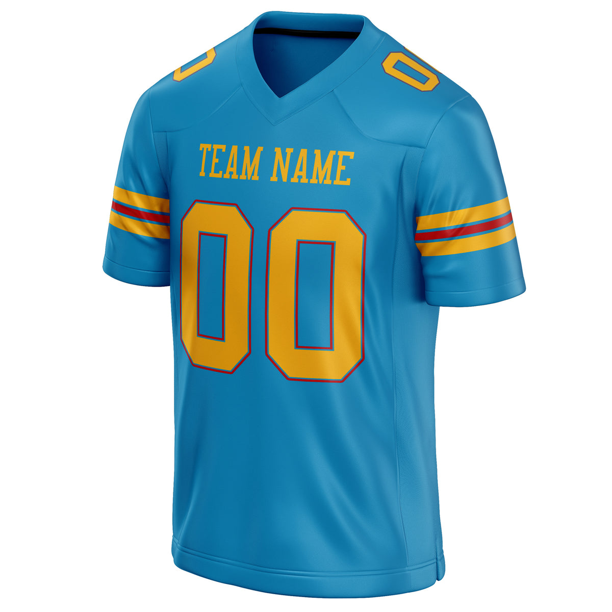 Custom Panther Blue gold Solid Colour Football Jersey