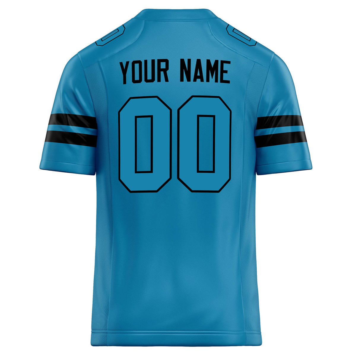 Custom Panther Blue Black Solid Colour Football Jersey