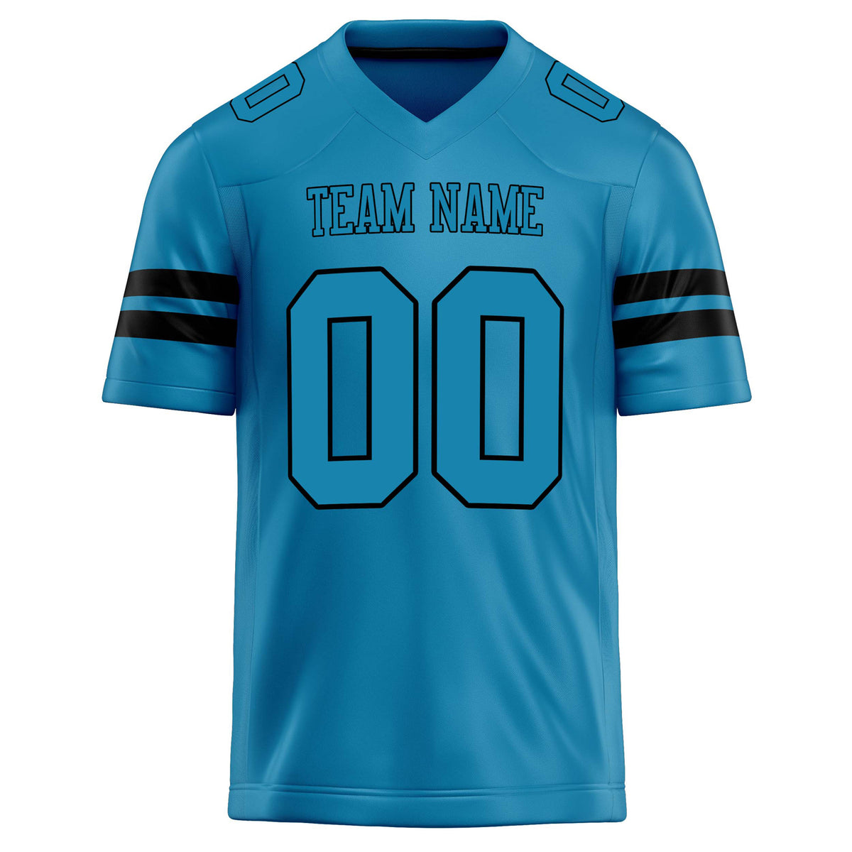 Custom Panther Blue Black Solid Colour Football Jersey