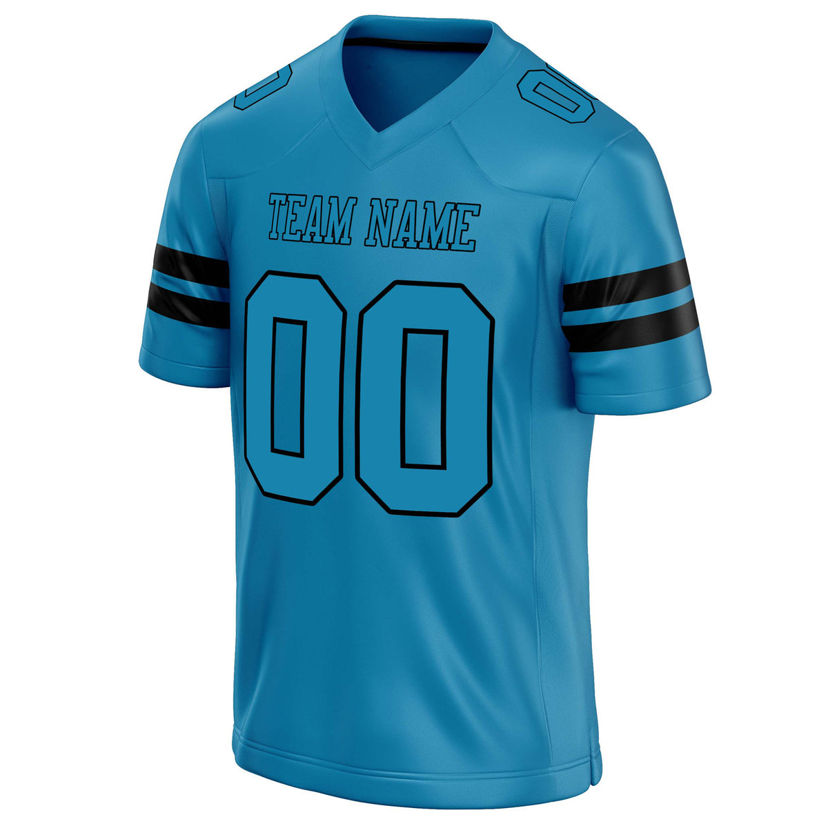 Custom Panther Blue Black Solid Colour Football Jersey