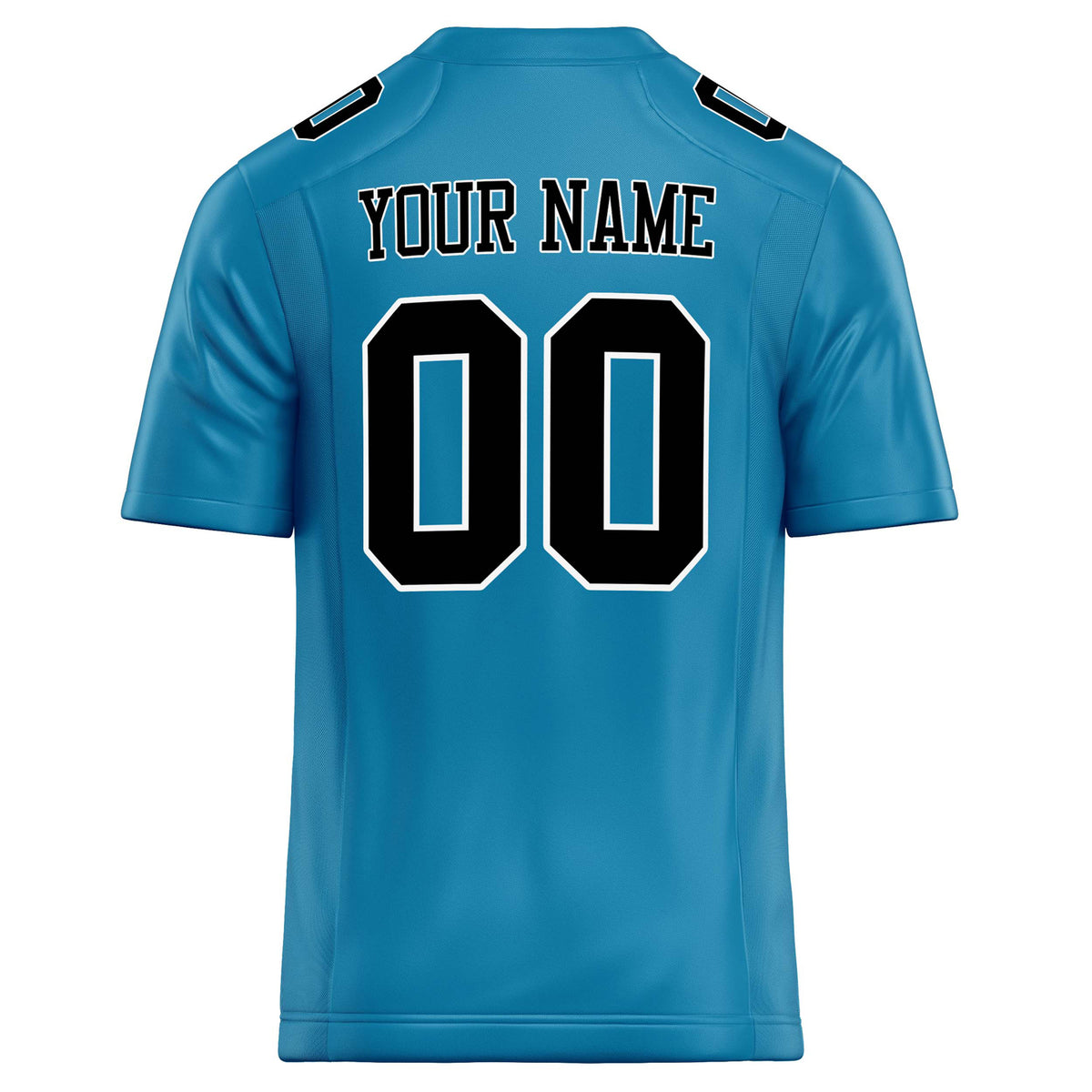 Custom Panther Blue Black Solid Colour Football Jersey