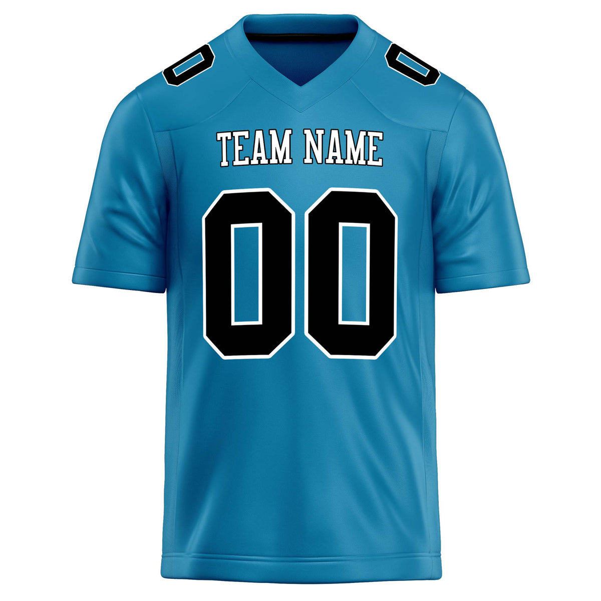 Custom Panther Blue Black Solid Colour Football Jersey