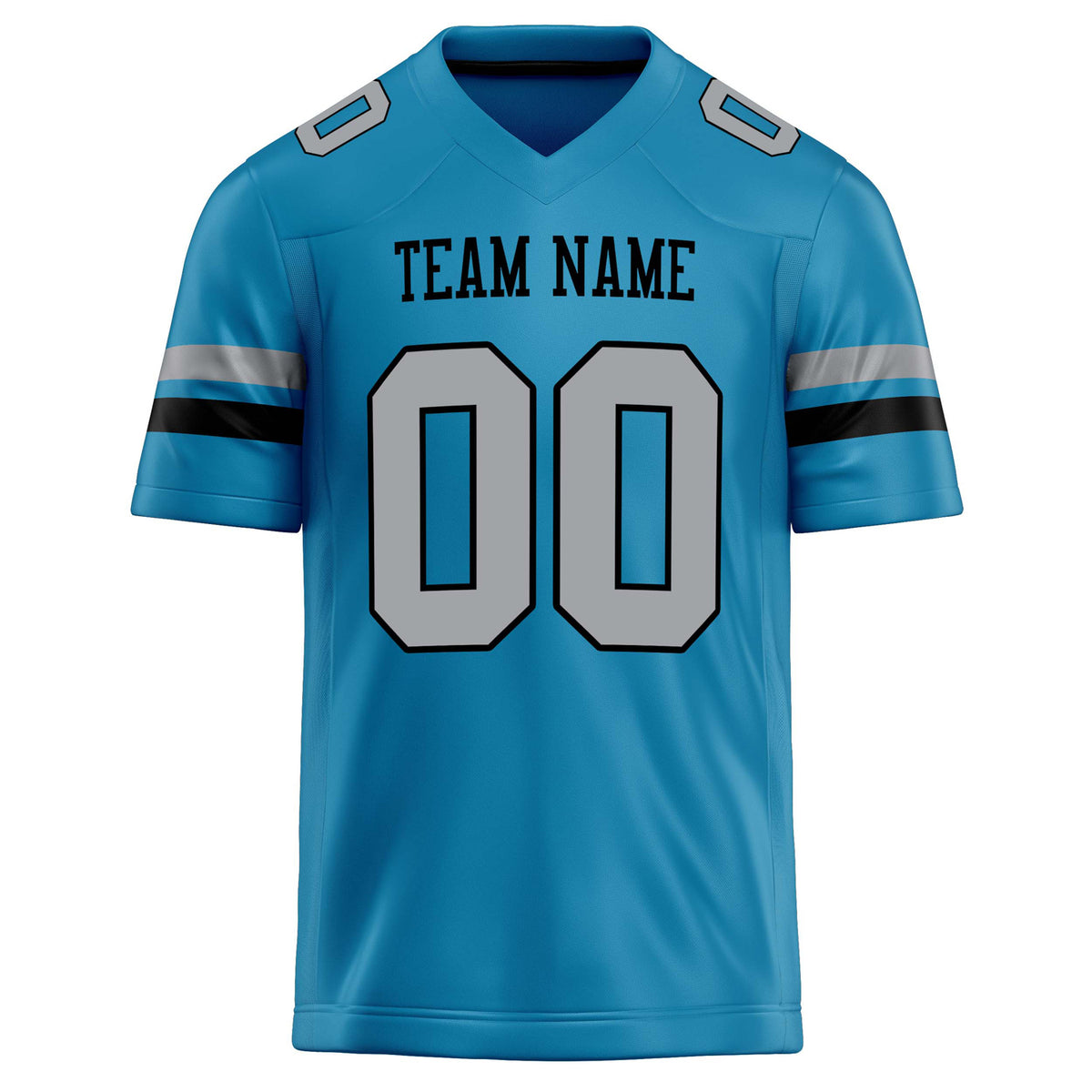 Custom Panther Blue gray Solid Colour Football Jersey