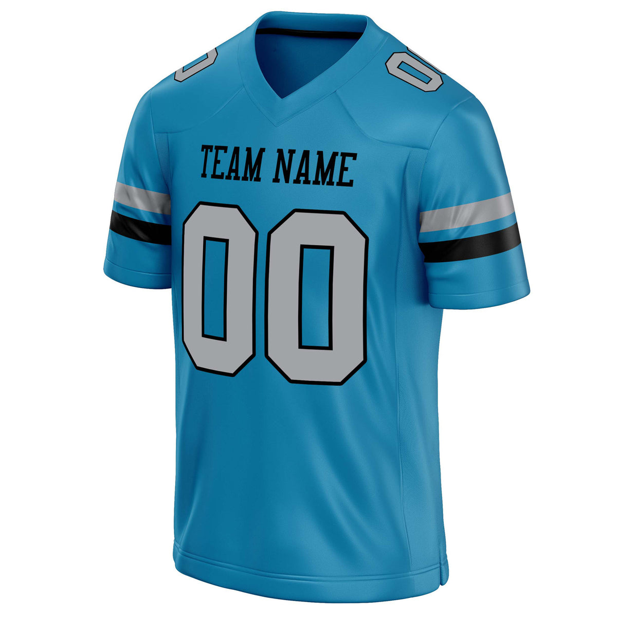 Custom Panther Blue gray Solid Colour Football Jersey