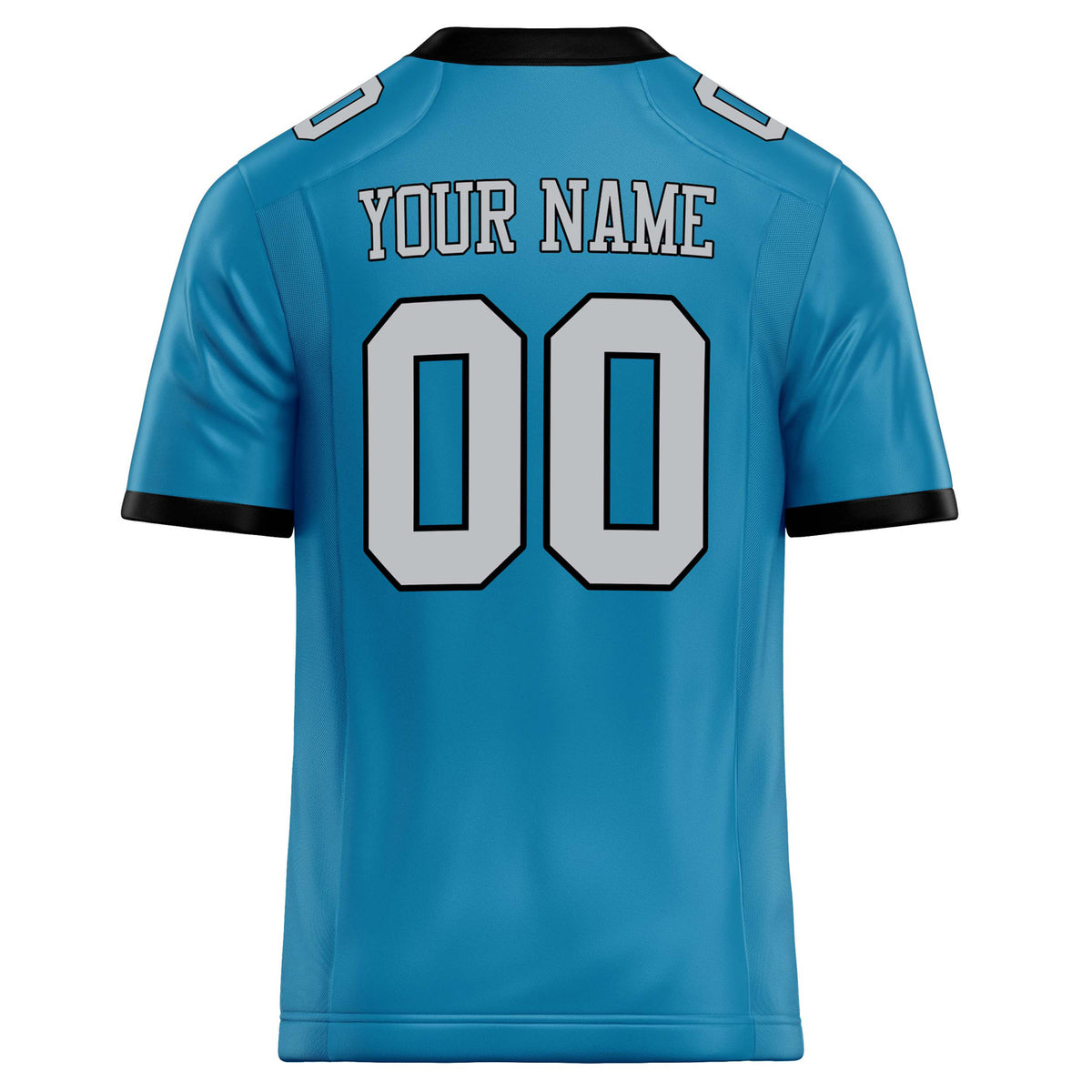 Custom Panther Blue gray Solid Colour Football Jersey