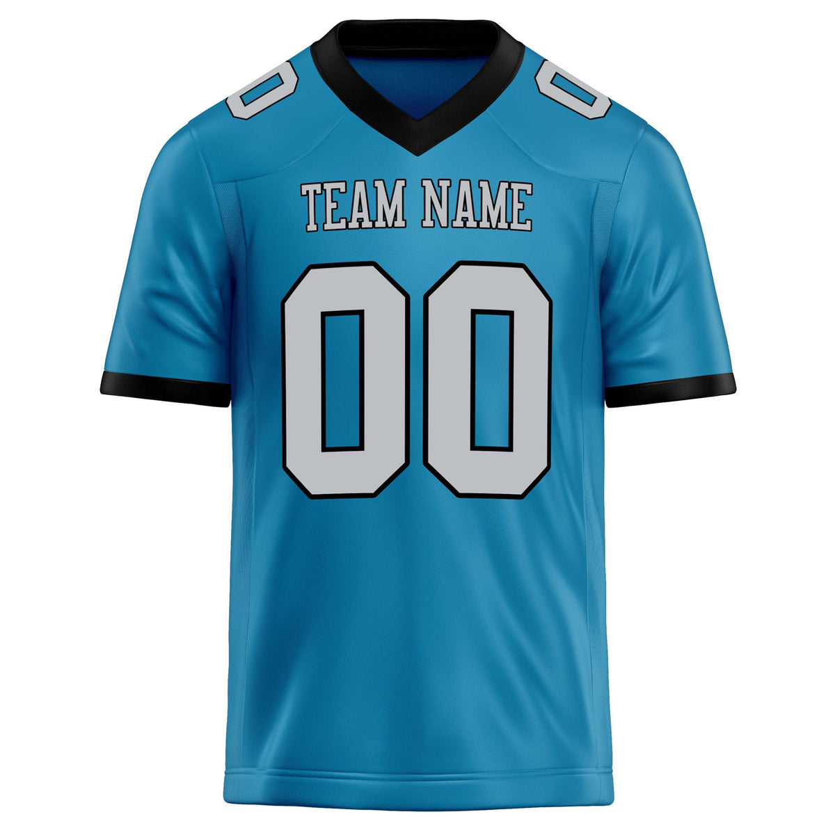 Custom Panther Blue gray Solid Colour Football Jersey