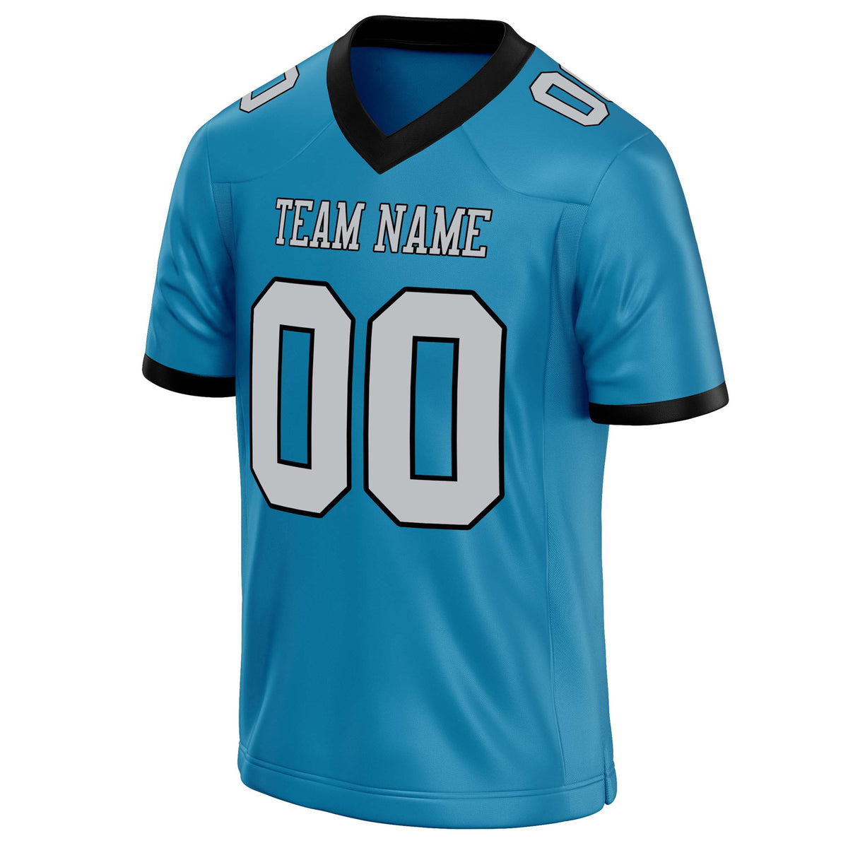 Custom Panther Blue gray Solid Colour Football Jersey