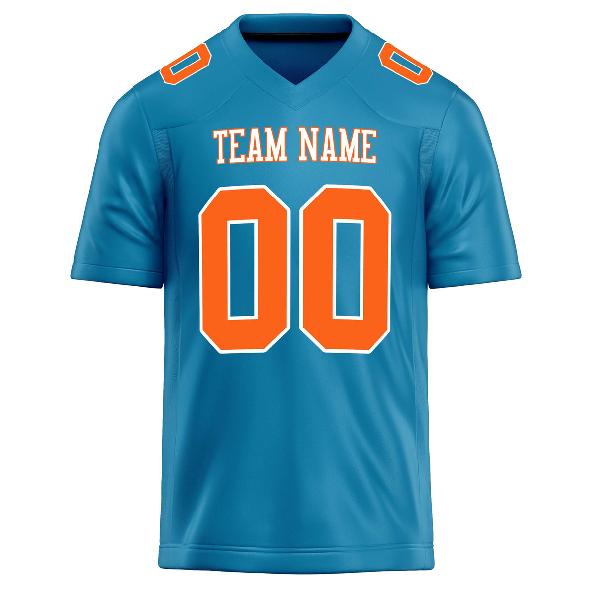 Custom Panther Blue orange Solid Colour Football Jersey