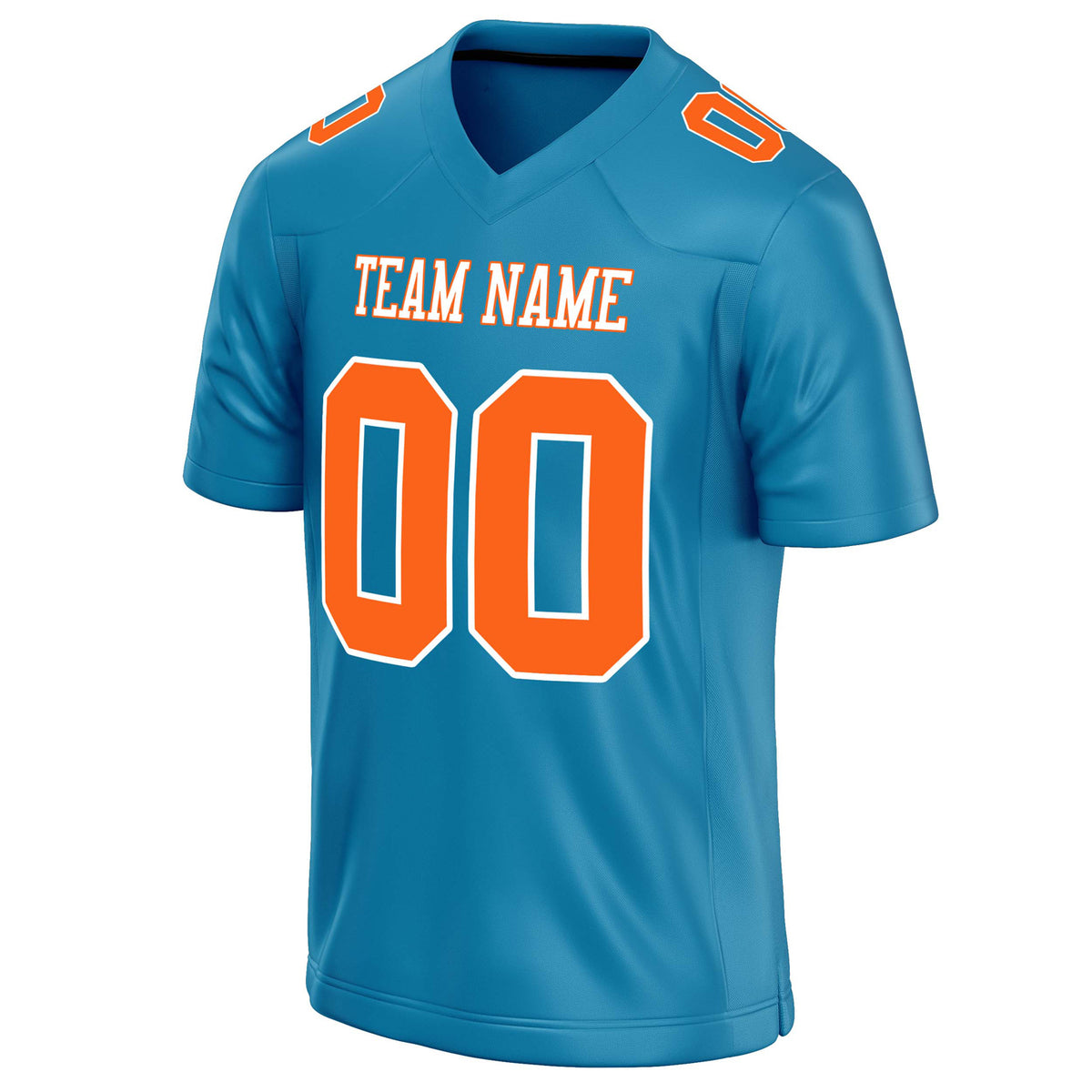 Custom Panther Blue orange Solid Colour Football Jersey