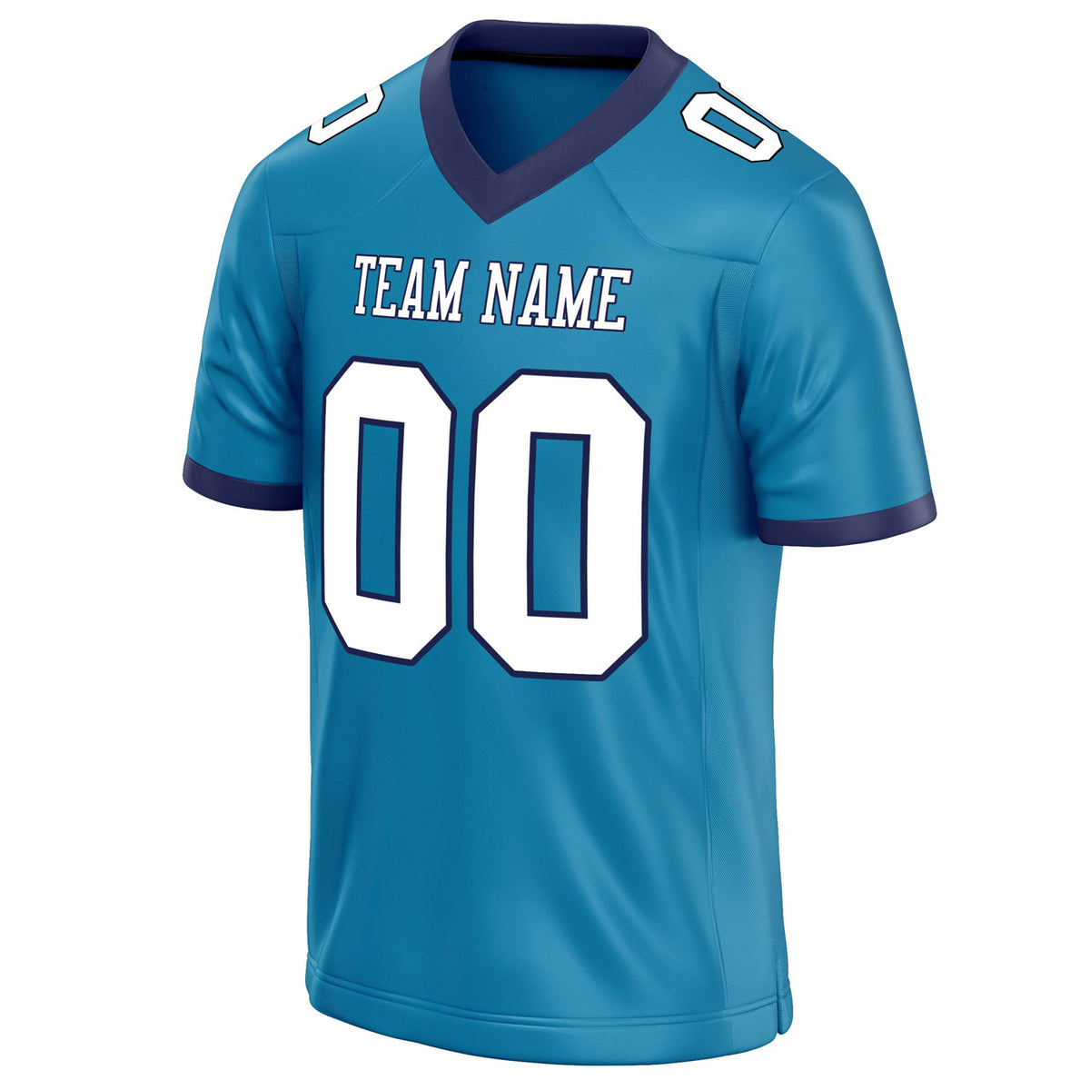 Custom Panther Blue White Solid Colour Football Jersey