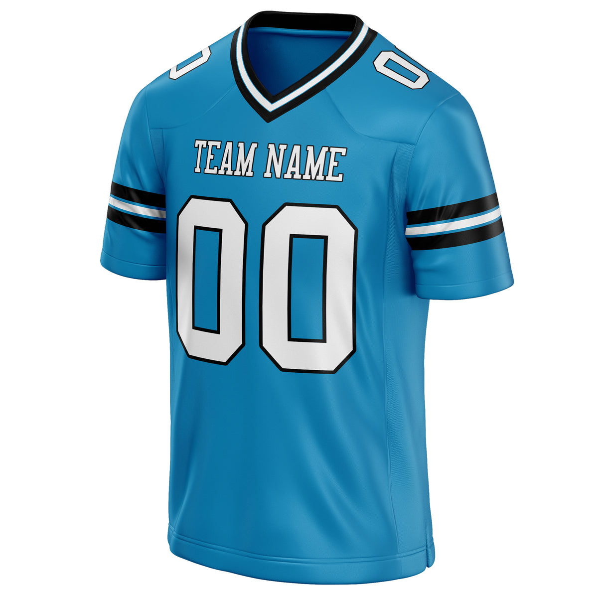 Custom Panther Blue White Solid Colour Football Jersey