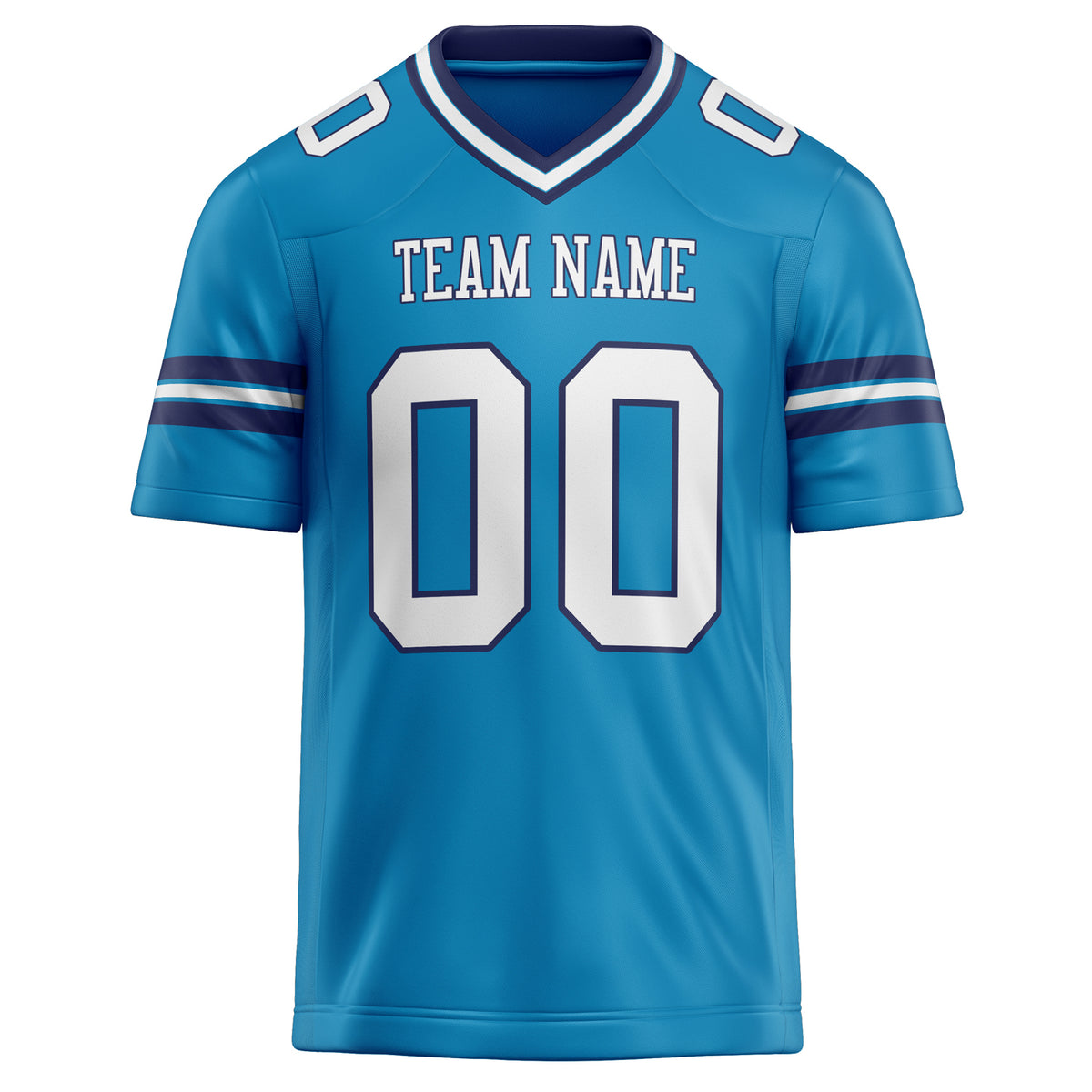 Custom Panther Blue White Solid Colour Football Jersey