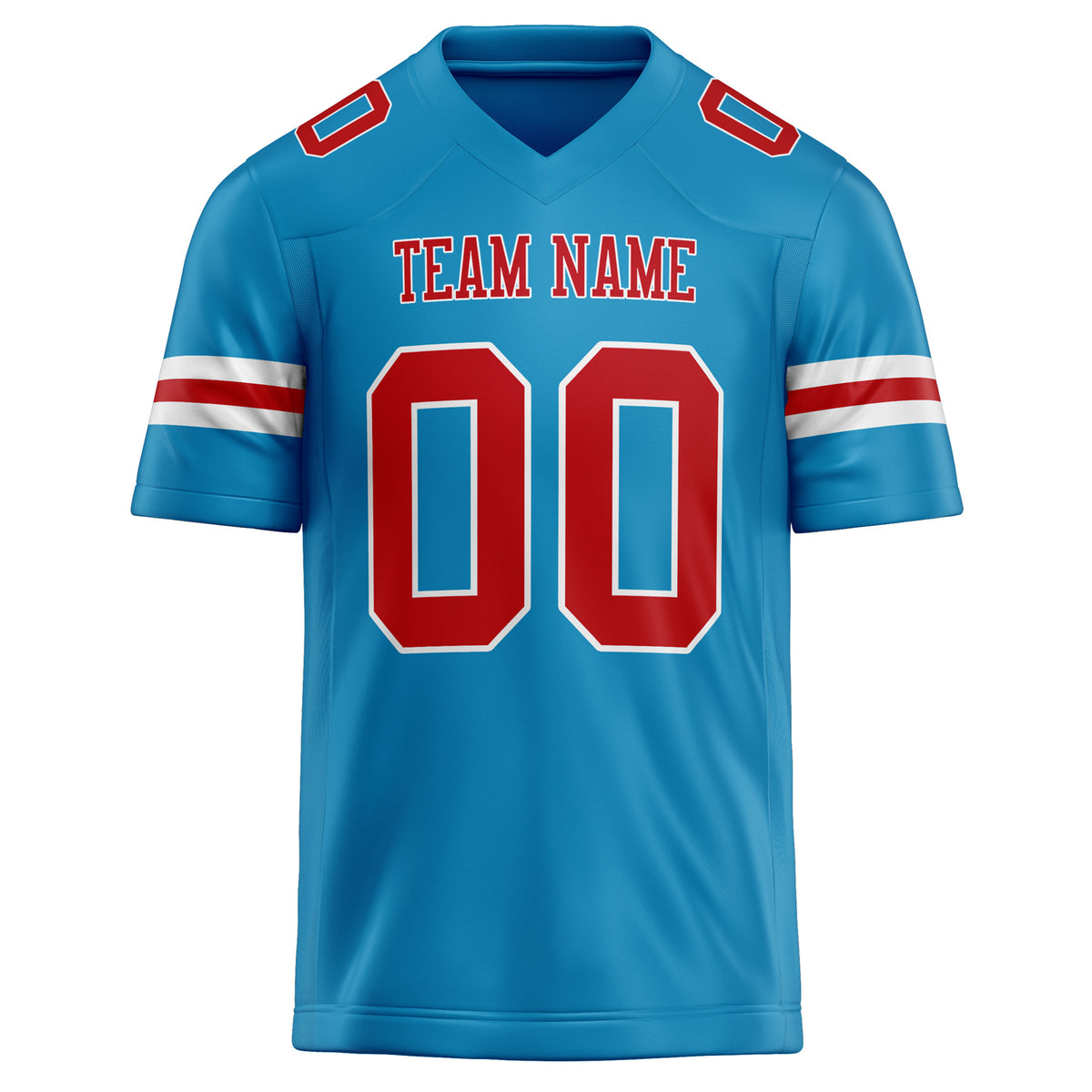 Custom Panther Blue red Solid Colour Football Jersey