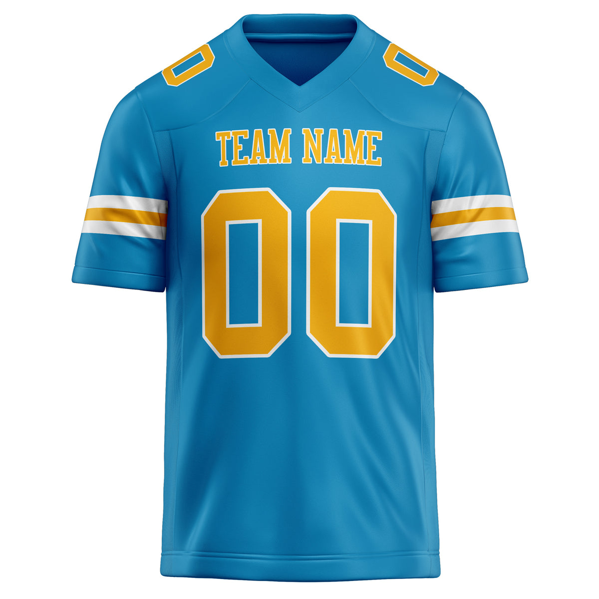 Custom Panther Blue gold Solid Colour Football Jersey