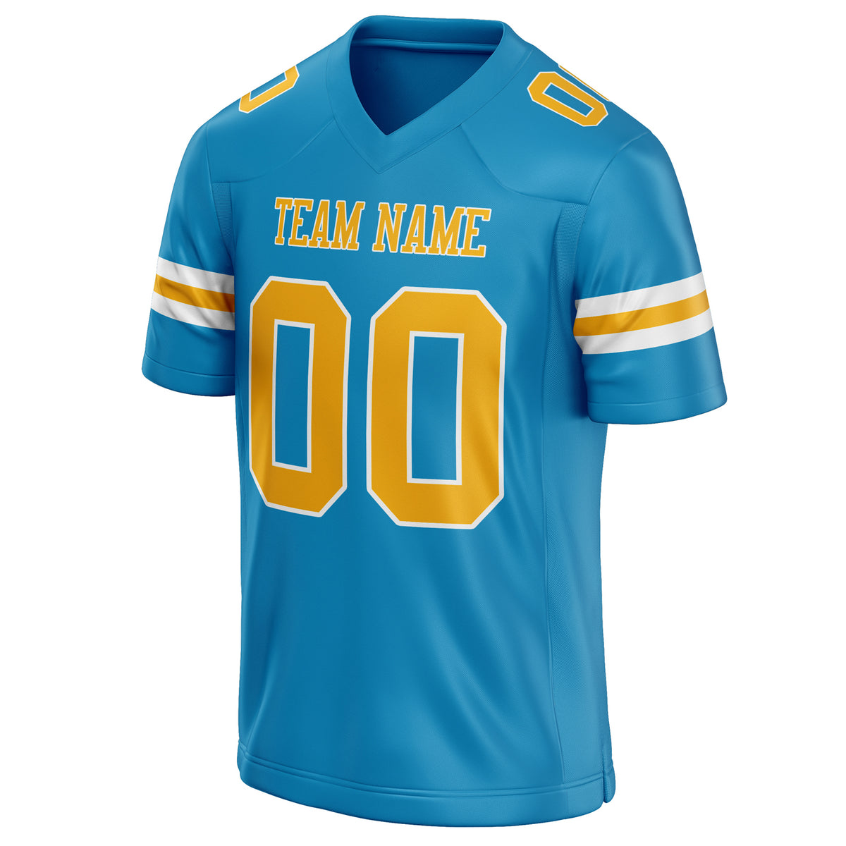 Custom Panther Blue gold Solid Colour Football Jersey