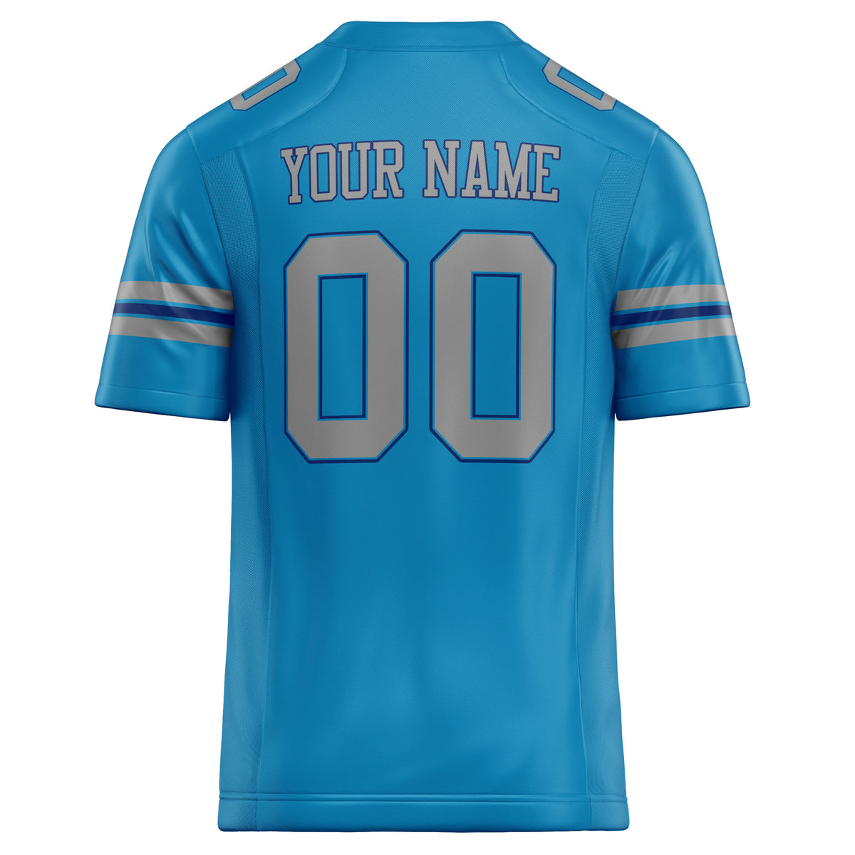 Custom Panther Blue gray Solid Colour Football Jersey