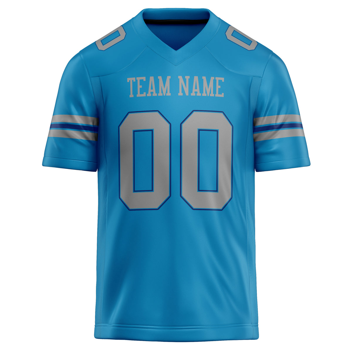 Custom Panther Blue gray Solid Colour Football Jersey