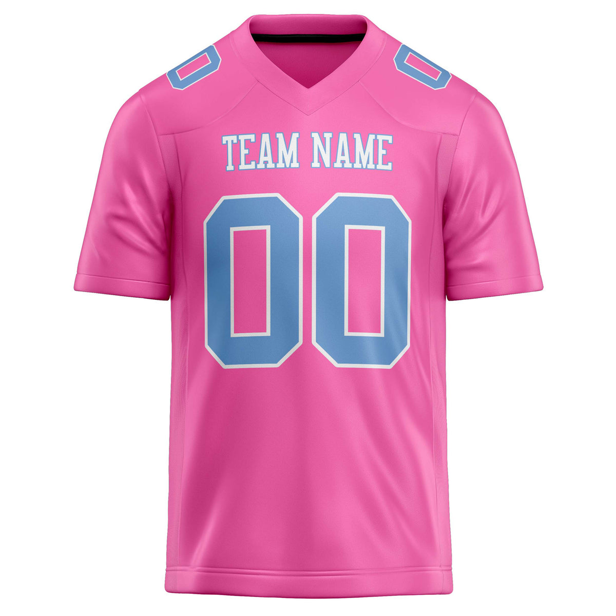 Custom Pink Light Blue Solid Colour Football Jersey