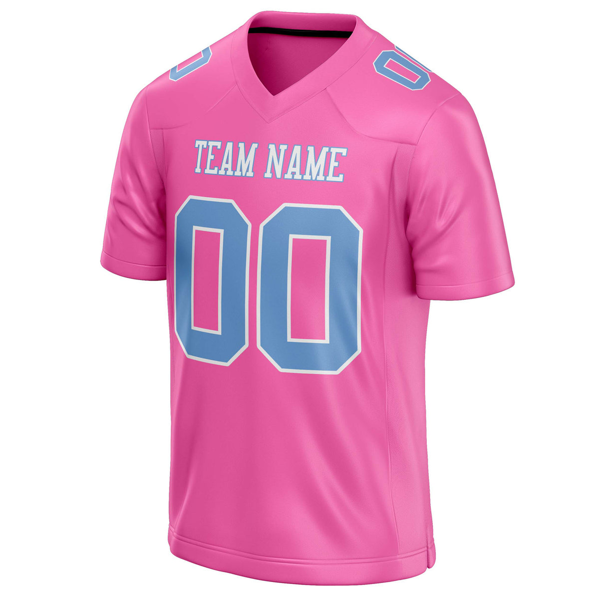 Custom Pink Light Blue Solid Colour Football Jersey