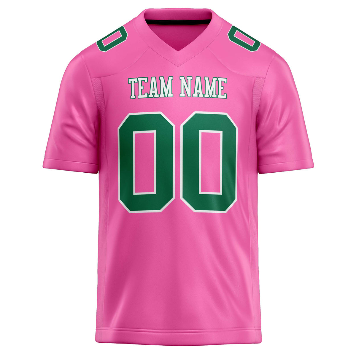 Custom Pink Kelly Green Solid Colour Football Jersey