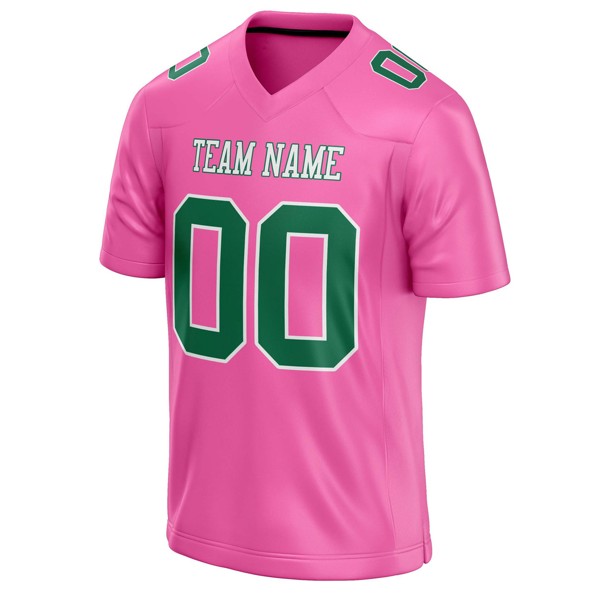 Custom Pink Kelly Green Solid Colour Football Jersey