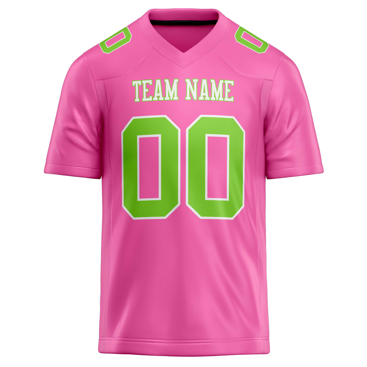 Custom Pink Neon Green Solid Colour Football Jersey