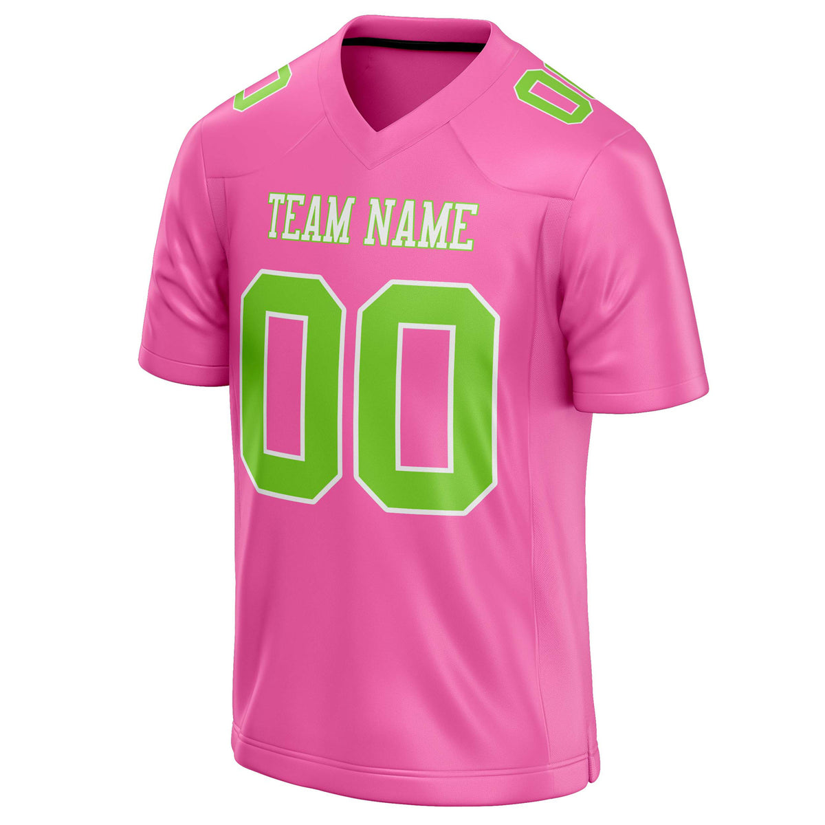 Custom Pink Neon Green Solid Colour Football Jersey