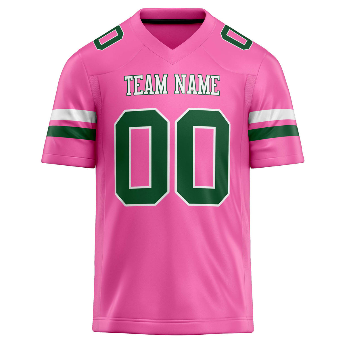 Custom Pink Green Solid Colour Football Jersey