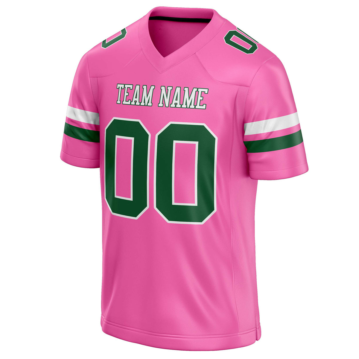 Custom Pink Green Solid Colour Football Jersey